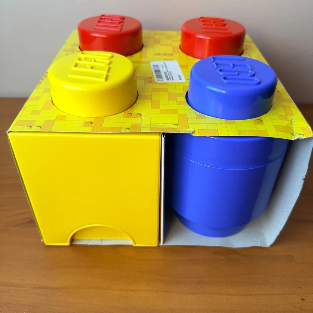 LEGO Storage Brick Multi-Pack S 3 Piece Set Red Blue Yellow Stackable 4014 NEW